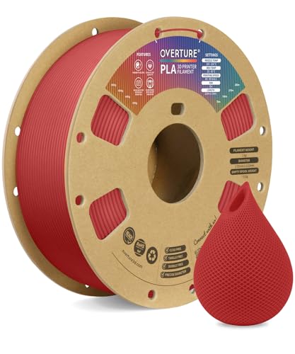 Image of OVERTURE PLA Filament 1.75mm, Neatly Wound 3D Printer Filament 1kg Spool (2.2lbs), Dimensional Accuracy + /- 0.02 mm, Fit Most FDM 3D Printers (Fresh Red)