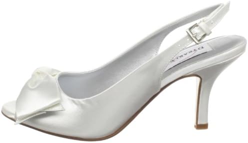 Dyeables Women's Faye Open-Toe Pump,White Satin,8 B US | Image 6