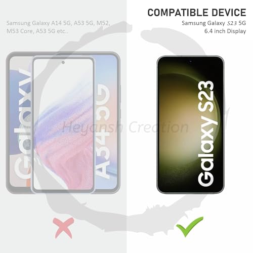 Image of HEYANSH CREATION Tempered Glass Screen Protector Compatible for Samsung Galaxy S23 5G with Screen Guard Edge to Edge Coverage and Easy Installation Kit, Pack of 1 (Samsung Galaxy S23 5G)