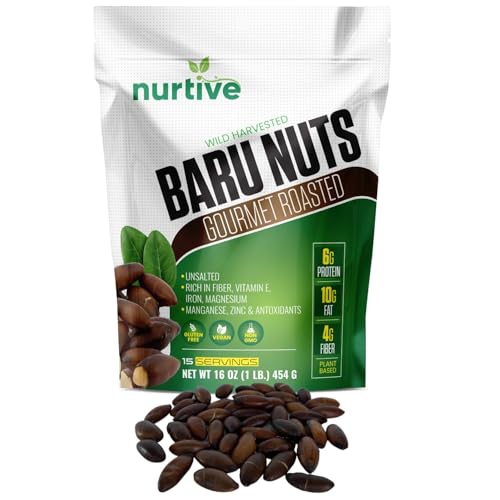 Nurtive Baru Nuts Wild Harvested Unsalted 16 oz
