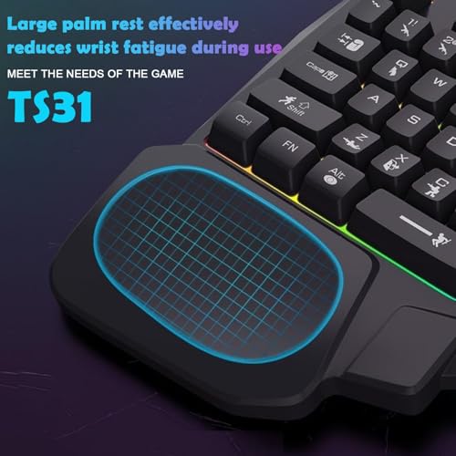 Sahara - 35-Key Ergonomic Wired Gaming Keyboard | LED Rainbow Backlight | Palm Rest | Ultima Series | Black - Image 4