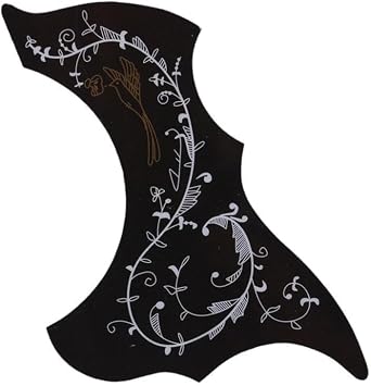 Black Self Adhesive Acoustic Guitar Pickguard Pick Guards Scratch Plate,Hummingbird and Water Shaped Self Adhesive, Cool Guitar Accessories Gifts Acoustic and Classical Parts Pick Guards