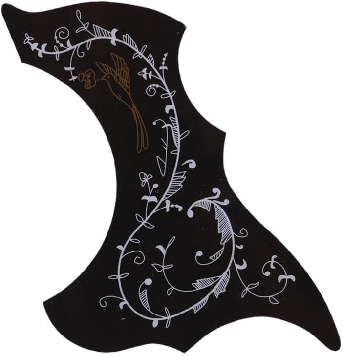 Black Self Adhesive Acoustic Guitar Pickguard Pick Guards Scratch Plate,Hummingbird and Water Shaped...