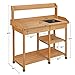 YAHEETECH Potting Bench Outdoor Garden Work Bench Station Planting Solid Wood Construction w/Sink Drawer Rack Shelves Natural