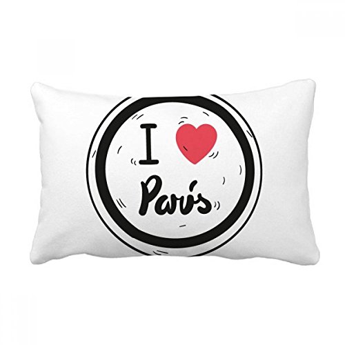 Coussin lombaire I Love Paris motif mots déco canapé 40x60 cm - 2