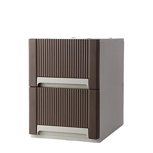 Feibrand 2 Cajones Plastico Cajonera Bano de Armario Mueble Almacenaje Organizador Cajon para Juguetes Ropa 18,9 x 12,6 x 17,3 Pulgadas