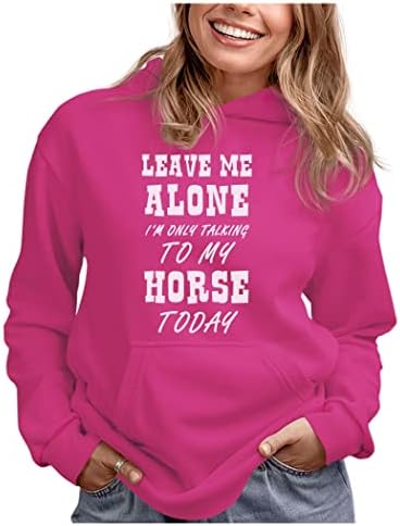 Tstars Horse Gifts for Women Teen Girls Equestrian Horses Sayings Funny Hoodies Medium Pink