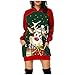 Fajwskjw Maglione da donna per autunno e inverno, con stampa di renna, con cappuccio, divertente Babbo Natale, Vestito natalizio, 1 verde, XXL