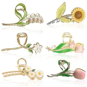 Kraeoke 6 Stück Blumen Haarclips Set