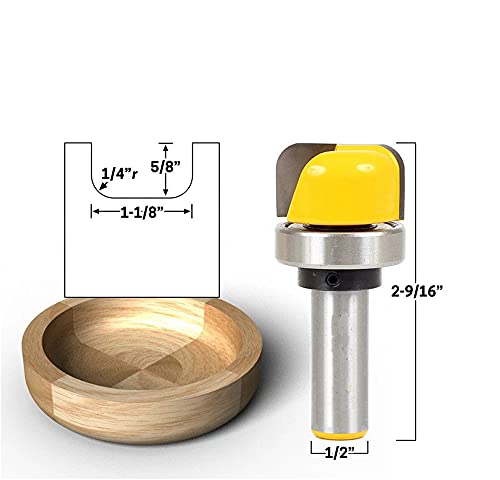 Profession PROFESSION-1176211 12-Inch Shank Dish Carving Bits Dish Cutter Router Bits Bowl And Tray Router Bits thumb #1