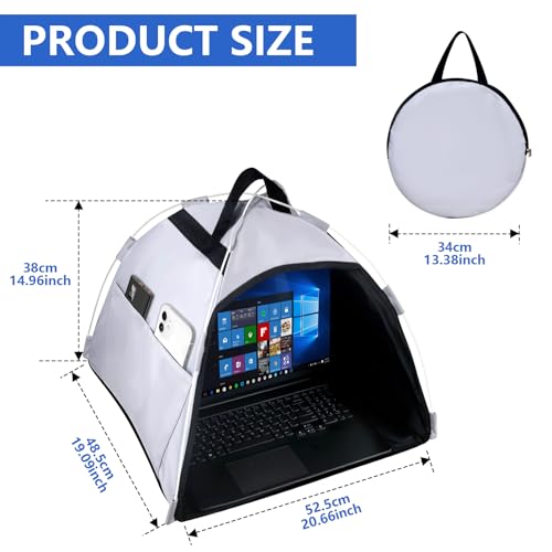 HoYiXi Universele laptop zonnescherm en privacy opvouwbaar schild werken buiten reizen zonnescherm voor 13-16 inch MacBook Air Pro Dell Asus PC, (patent hebben), grijs - Afbeelding 4