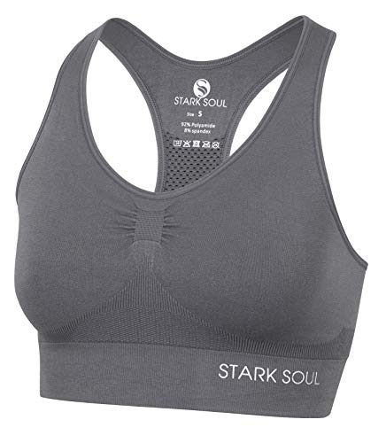 STARK SOUL Bra Light Support - Sport BH doppellagig für Damen - dunkelgrau - Größe XL