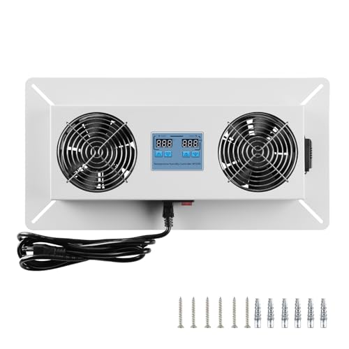 Pewoaoa 240 CFM Crawlspace Vent Fan, With Thermostat,Humidistat, For Moisture Reduction, Radon Mitigation, Freeze Protection, Ideal for Basement, Attic, Crawl Space Fan Vent(Air Out) 3-year warranty