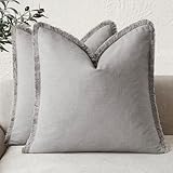Tissu naturel : notre housse de coussin est fabriquée en 80 % lin et 20 % coton. Le tissu naturel la rend douce, confortable, respirante et durable pour une utilisation en toutes saisons.