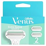 Gillette Cartucho de Rastrillo para Mujer Venus Sensitive para Piel Sensible 2 Unidades