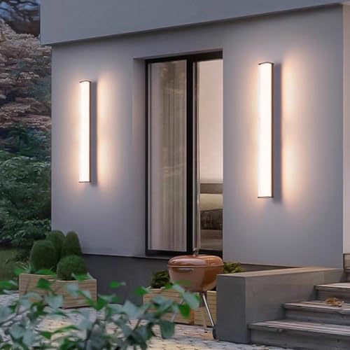 Applique murale LED extérieure noire 90cm IP65 pour terrasse