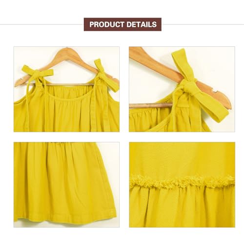 Image of Denim Dress for Women Tie Shoulder Sleeveless Denim Mini Dress Casual Flowy Babydoll Dress Wash Jean Dress