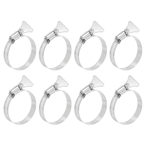 Abrazadera de manguera de engranaje helicoidal uxcell inoxidable 33-57mm tornillo ajustable 2
