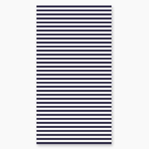 Alpes Blanc - Serviette de Plage rayée Bleu Marine et Blanc 90x170 cm 100% Coton Premium - Drap de Plage Intemporel, Absorption optimale