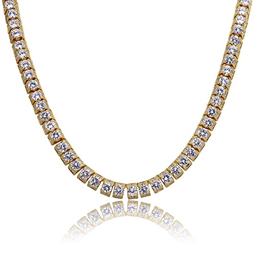 Chaine Hip Hop or 14k plaqué maille scintillante de luxe