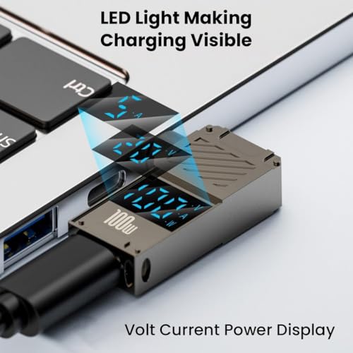Image of 100W PD USB C to DC Adapter for HP, Type-C Female to Male DC 7.4 x 5.0mm Barrel Jack Plug Converter, 100W 5A PD Portable Power Charger Connector for EliteBook 8460p /8470p, Presario CQ42 /CQ43