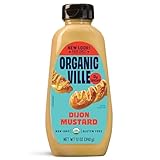 Organicville Dijon Mustard - Mustard Dijon Organic, Dijion Mustard, Vegan, Gluten Free, Paleo, Whole 30, Usda Organic, Non-Gmo, Keto Mustard, Dijon Mustard Gluten Free - 12 Oz