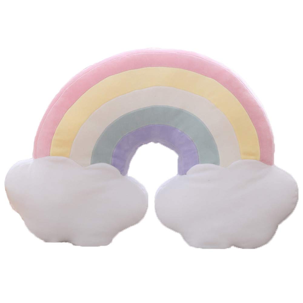 Nicole Knupfer Cuscino Arcobaleno Corona Con Nuvole Cuscino Letto Bambina Divano Divano Sedie Cuscino Per Auto Casa Ufficio Decorazione (Rosa Arcobaleno)