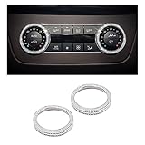 PIFOOG Bling AC Knob Covers for Mercedes Benz Air Conditioner Cover Car Interior Decoration Cover Trim Auto Decorative Accessories 2PCS Crystal Silver W205 X204 (Switch knob)