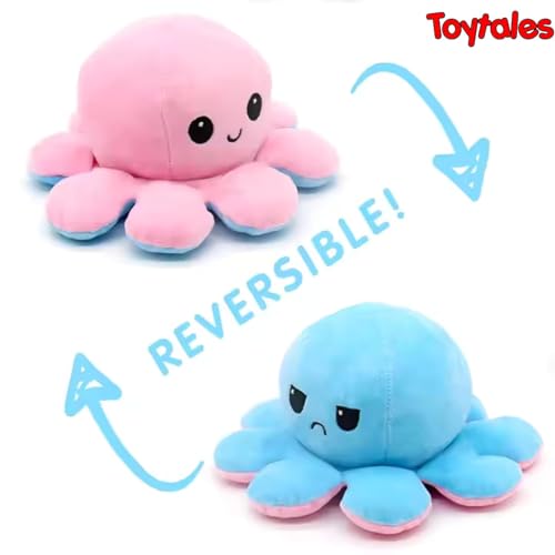 Image of TOYTALES Reversible Octopus Plushie Soft Toy for Kids | Cute Adorable Stuffed Animal | Flip Inside-Out Plush Soft Toy for Baby Boys & Girls | Ideal for Birthdays & Special Occasions (Multicolour)
