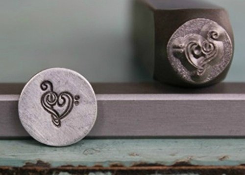 Supply Guy 7mm Music Note with Heart Metal Punch Design Stamp CH-26
