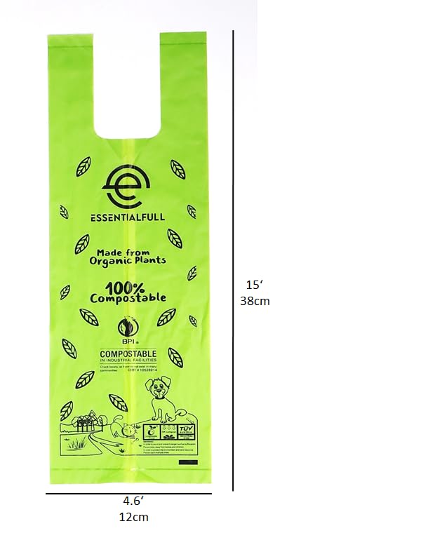 Pet Poop bags, 180 units, compostable bag, eco-friendly, bag for dog an cat poop small strong with handles, with dispenser