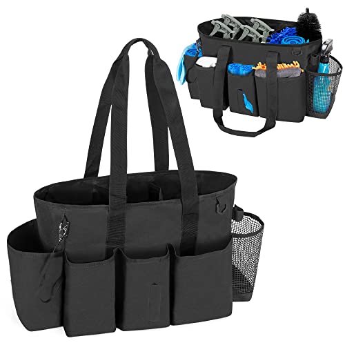 LoDrid Professional Cleaning Tote Caddy for Cleaning Supplies, Cleaning Bag Organizer with Dividers and Handle Strap for Housekeepers Work, Black, (Bag Only) by LoDrid - Used condition - US$23.39