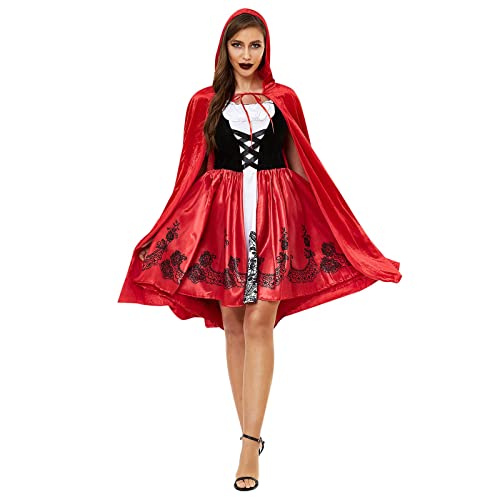 Women's Little Red Riding Hood Costume, Sexy Halloween Fairy Tale Dress  Gothic Anime Cosplay Princess Lingerie Outfit: Clothing, Shoes & Jewelry -  Amazon.com