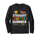straight outta summer divertente maglia a manica