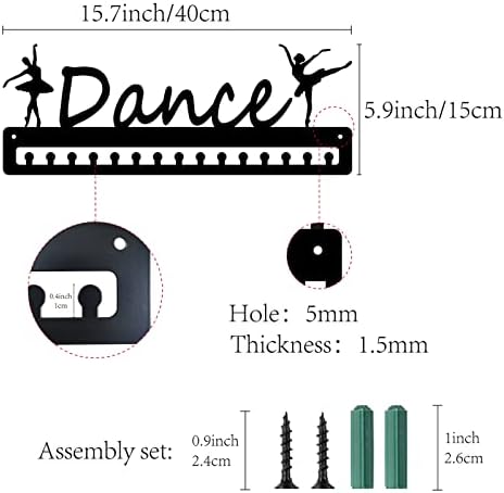 CREATCABIN Medal Holder Dance Dancer Medals Hanger Display Stand Wall Rack Mount Hanger Decor Black Sturdy Holders for Runners Home Badge Storage Medalist Hanging Over 15 - 1