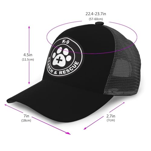 K-9 Search and Rescue Unisex Mesh Baseball Caps - Classic Adjustable Hat2