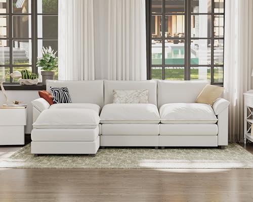 image for JUMMICO 119” Modular Sectional Sofa Couch, Modern Wide Arm L Shaped 