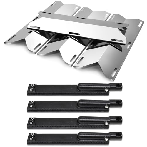 Hiorucet Grill Parts Replacement for Jenn Air 4 Burner 720-0061-LP 720-0062-LP 720-0099-NG 720-0062-LP Gas Grill, Heat Plates and Cast Iron Burners for Nexgrill 720-0061 720-0062 720-0099 720-0063