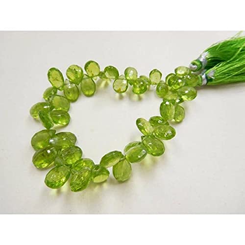 Peridot pear facetté pour créer vos propres bijoux d'été et colliers bohèmes