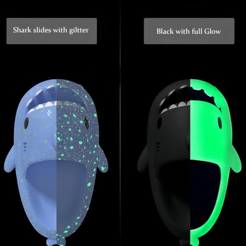 Galaxy Shark Slides, Luminous Shark Slippers, Glow in the Dark Thick Sole Non-slip Open Toe Shark Slippers3