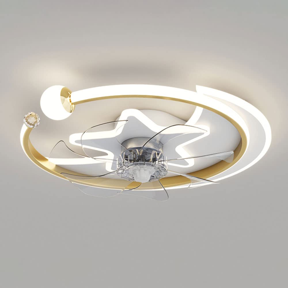 Plafonnier à profil bas avec ventilateur de plafond lumière LED dimmable 3 vitesses intérieur