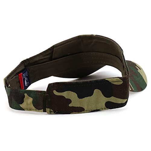 Image of Trendy Apparel Shop USA American Flag Embroidered Polyester Summer Visor Hat