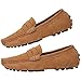 Imagen de Jamron Hombres Cuero de Gamuza Penny Mocasines Comodidad Zapatos de Conducir Plano Pantuflas Forrado de Felpa Marrón 2088-2 EU42