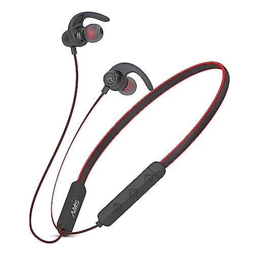 Image of AMS Royal Series Sports Wireless Neckband Earphone with Extra Bass Upto 35 Hours Playtime, Sweat & IPX5 Water Resistance, (NB22, Red)