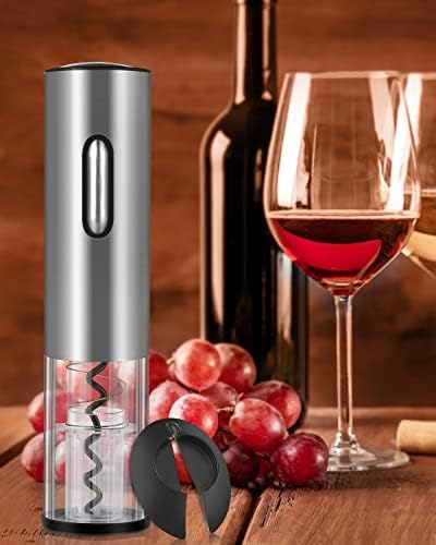 Rovtop Electronic Wine Opener Set, Rechargeable Automatic Corkscrew Wine Bottle Opener Set,Wine Opener for Home, Restaurant, Party(Silver )