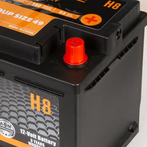 Image of BCI Group 49 Car Battery, 12V 95Ah Size H8 Automotive Battery Premium Maintenance Free AGM Batteries, 900CCA, 160RC