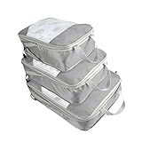 Bolsas organizadoras de equipaje de compresión, accesorios de viaje, color gris