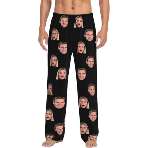 Personalized Men's Pajama Pants Custom Mens Pajama Bottoms Personalized Pajama Pants for Men with Photo Face Text