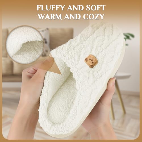 House Slippers,Fuzzy Slip-on Slippers for Women Men Warm Cozy Soft Lightweight Memory Foam Indoor House Shoes,Anti-Skid Cozy Plush for Indoor Outdoor Slippers2