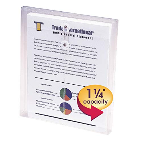 Smead Envelope de poliéster, expansão de 3,8 cm, fecho de corda, carga superior, tamanho carta, tran